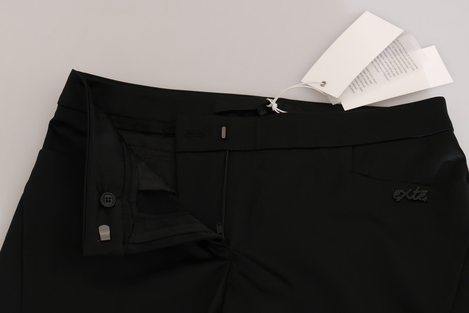 Exte Black Mid Waist Skinny Dress Formal Trousers Pants