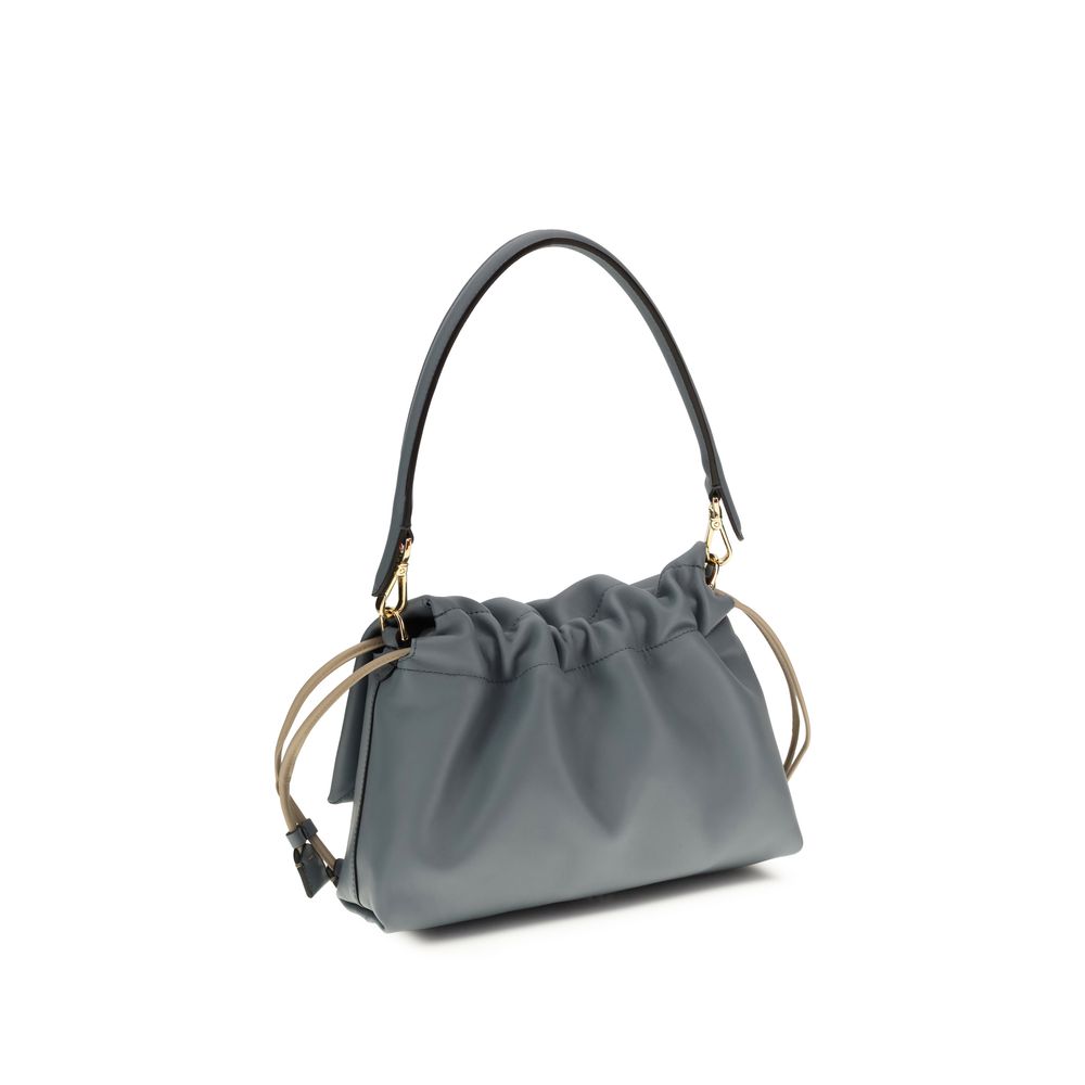 Fendi Light Blue Calf Leather Bos Taurus Shoulder Bag