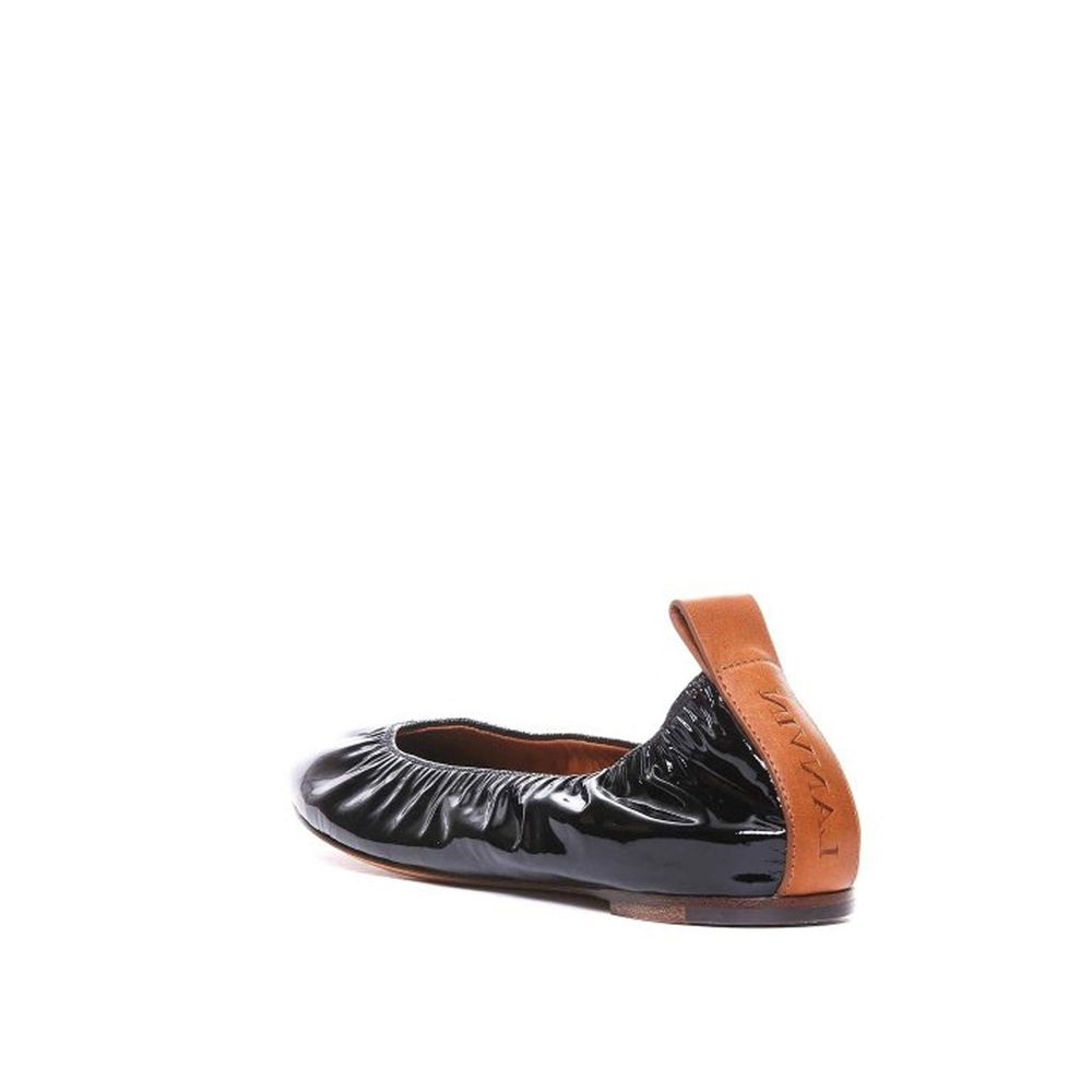 Lanvin Black Calfskin Ballet Flats