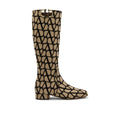 Valentino Garavani Beige Canvas Flat Boots