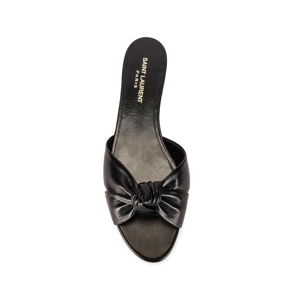 Saint Laurent Black Calfskin Slides