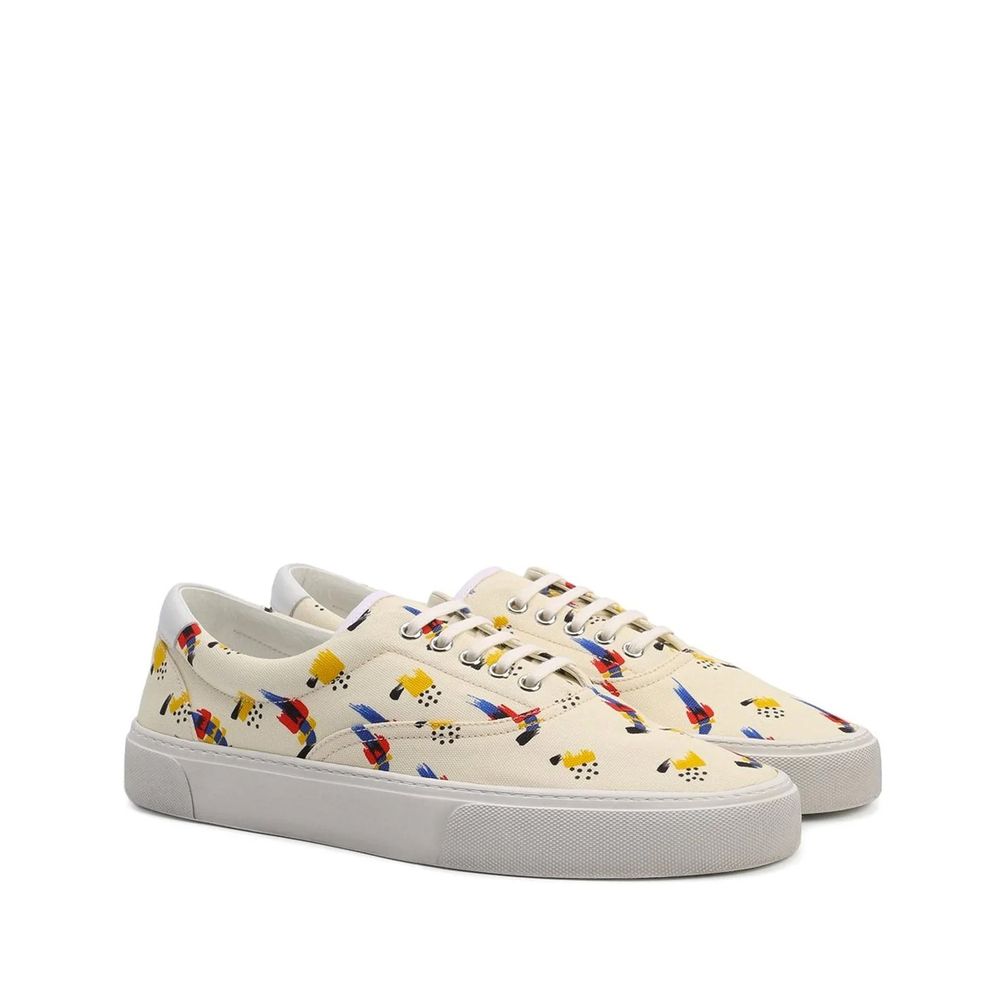 Saint Laurent White Canvas Sneakers