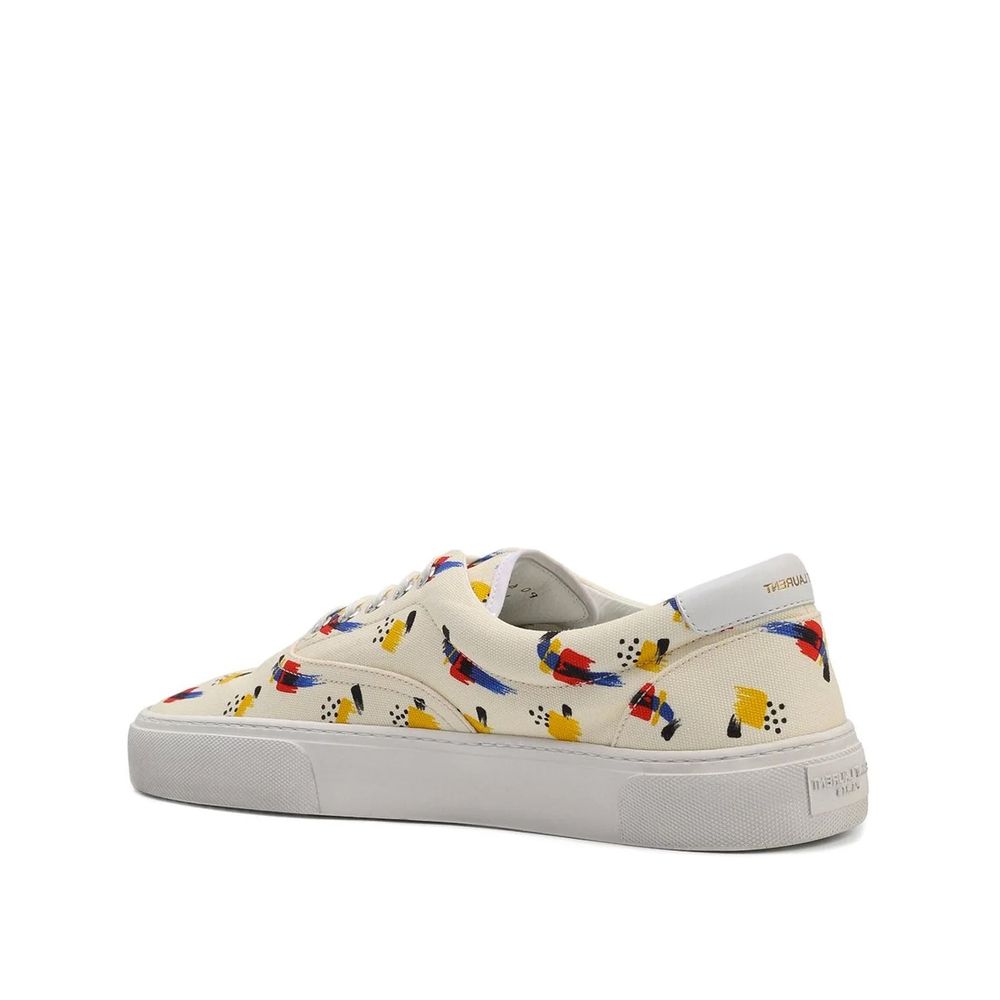 Saint Laurent White Canvas Sneakers