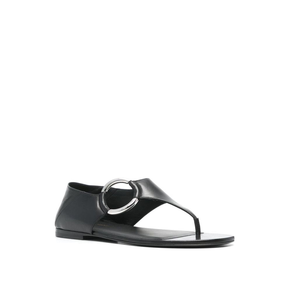 Saint Laurent Black Calfskin Sandals