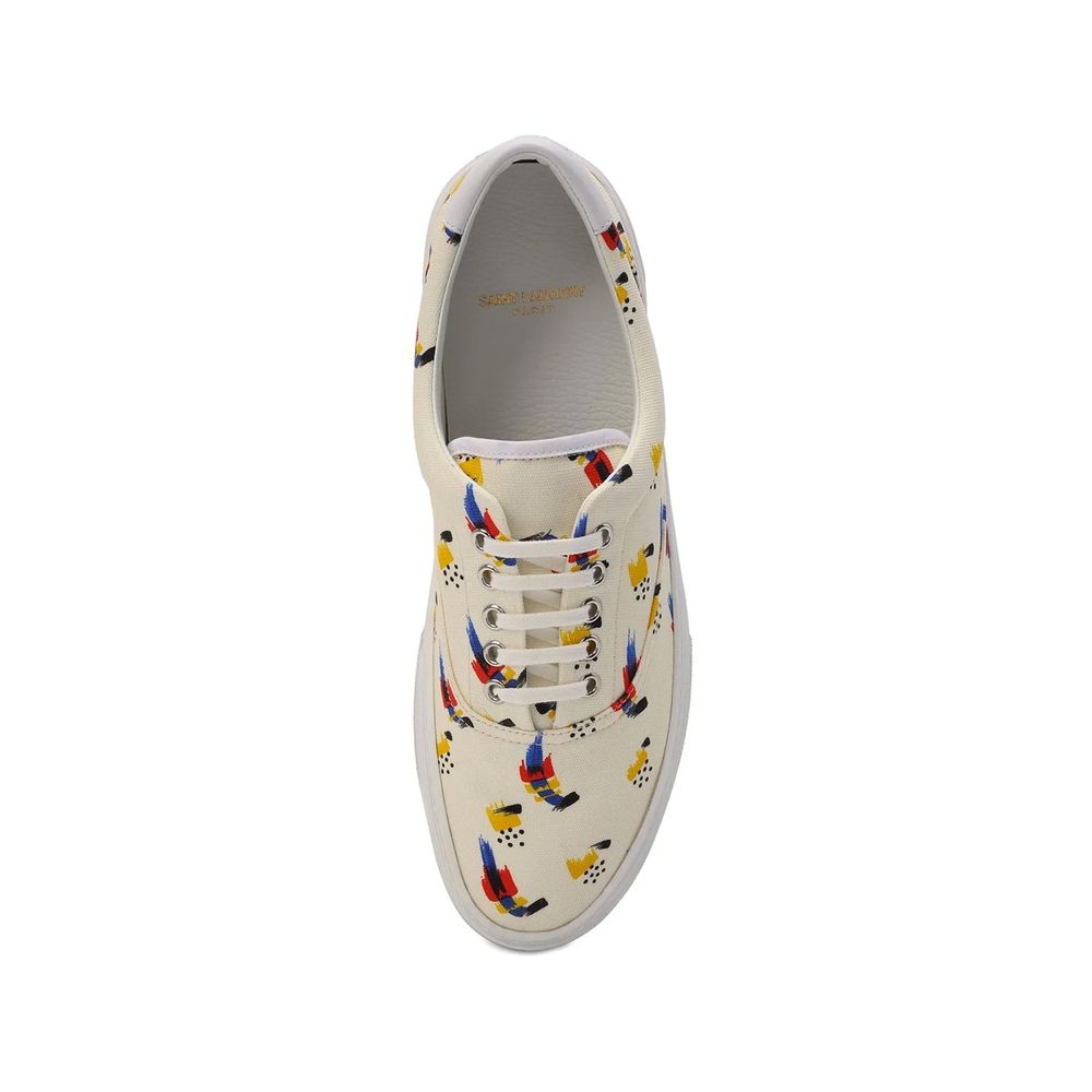 Saint Laurent White Canvas Sneakers