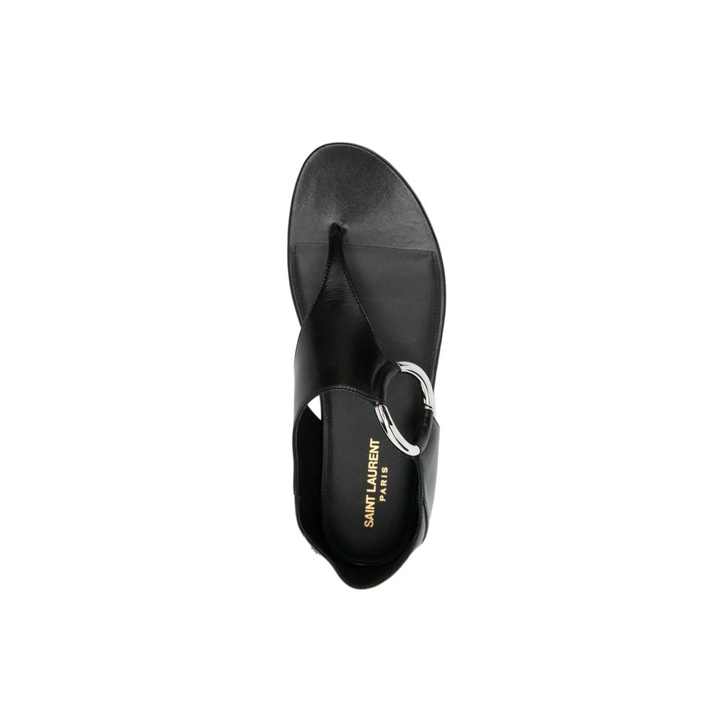 Saint Laurent Black Calfskin Sandals