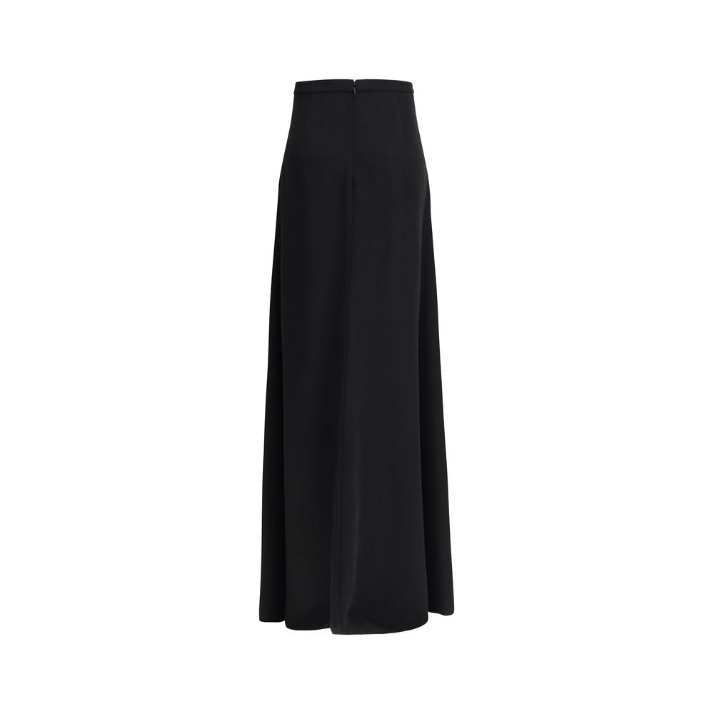 Valentino Garavani Black Silk Long Skirt