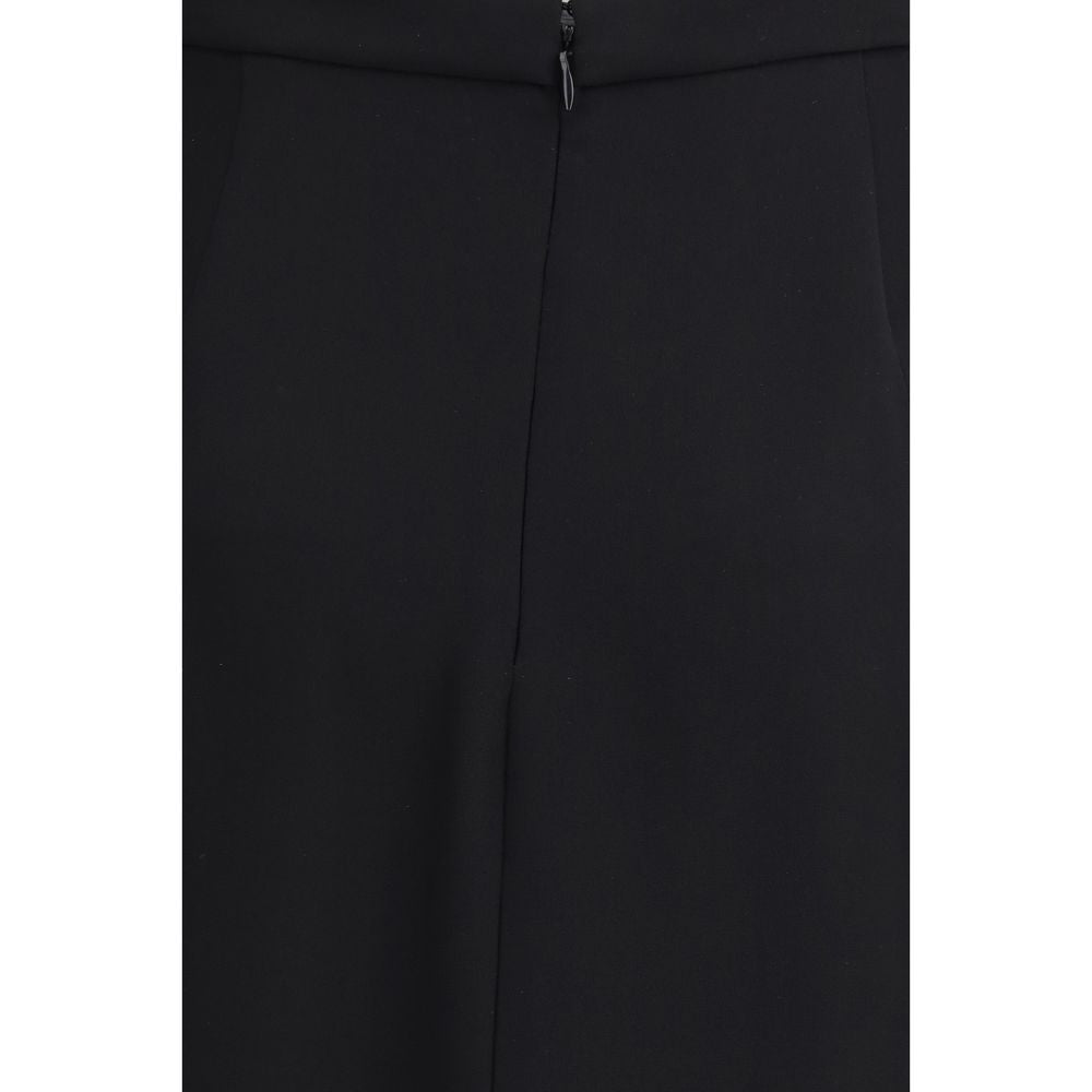 Valentino Garavani Black Silk Long Skirt