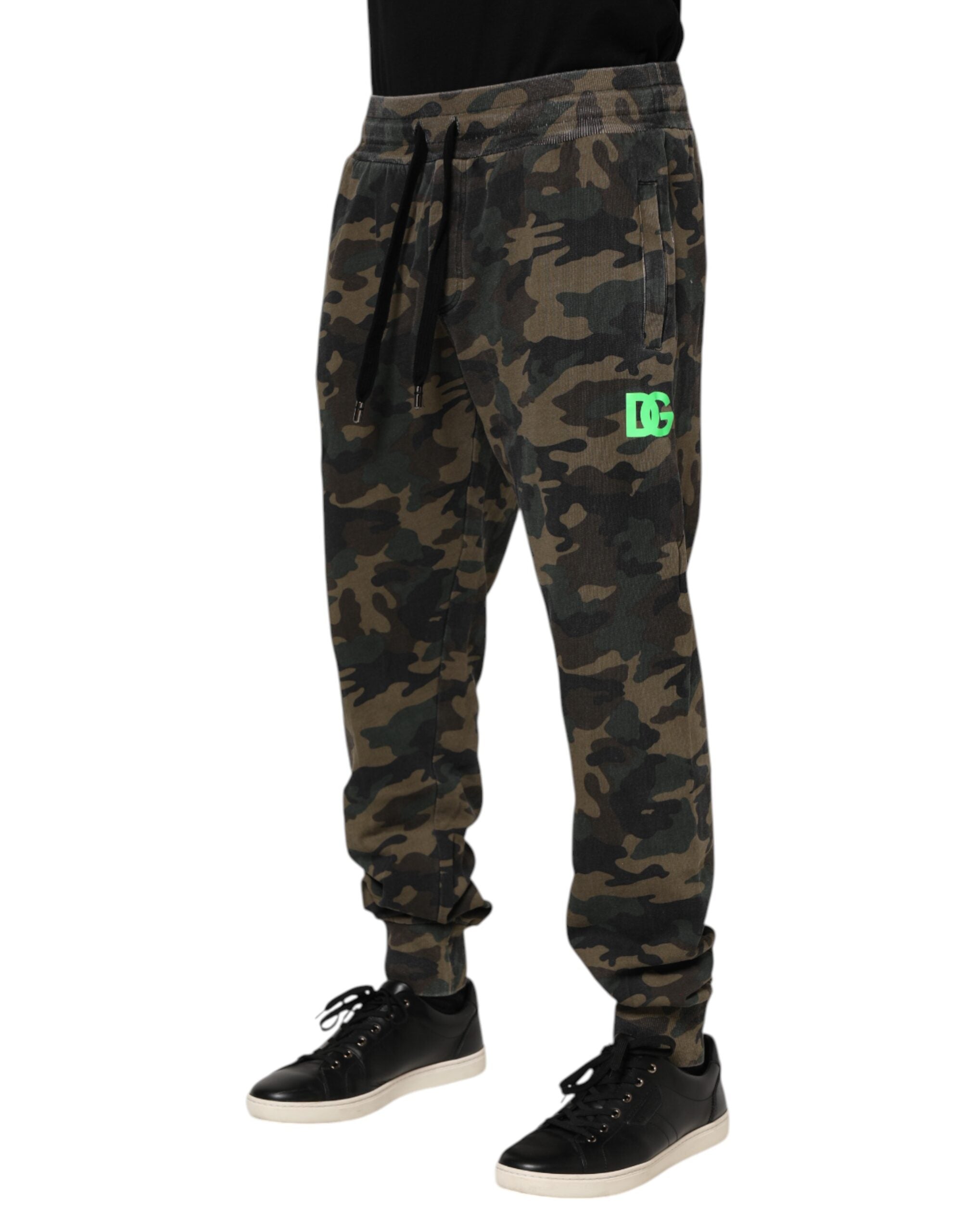 Dolce & Gabbana Brown Camouflage Cotton Jogger Trouser Pants