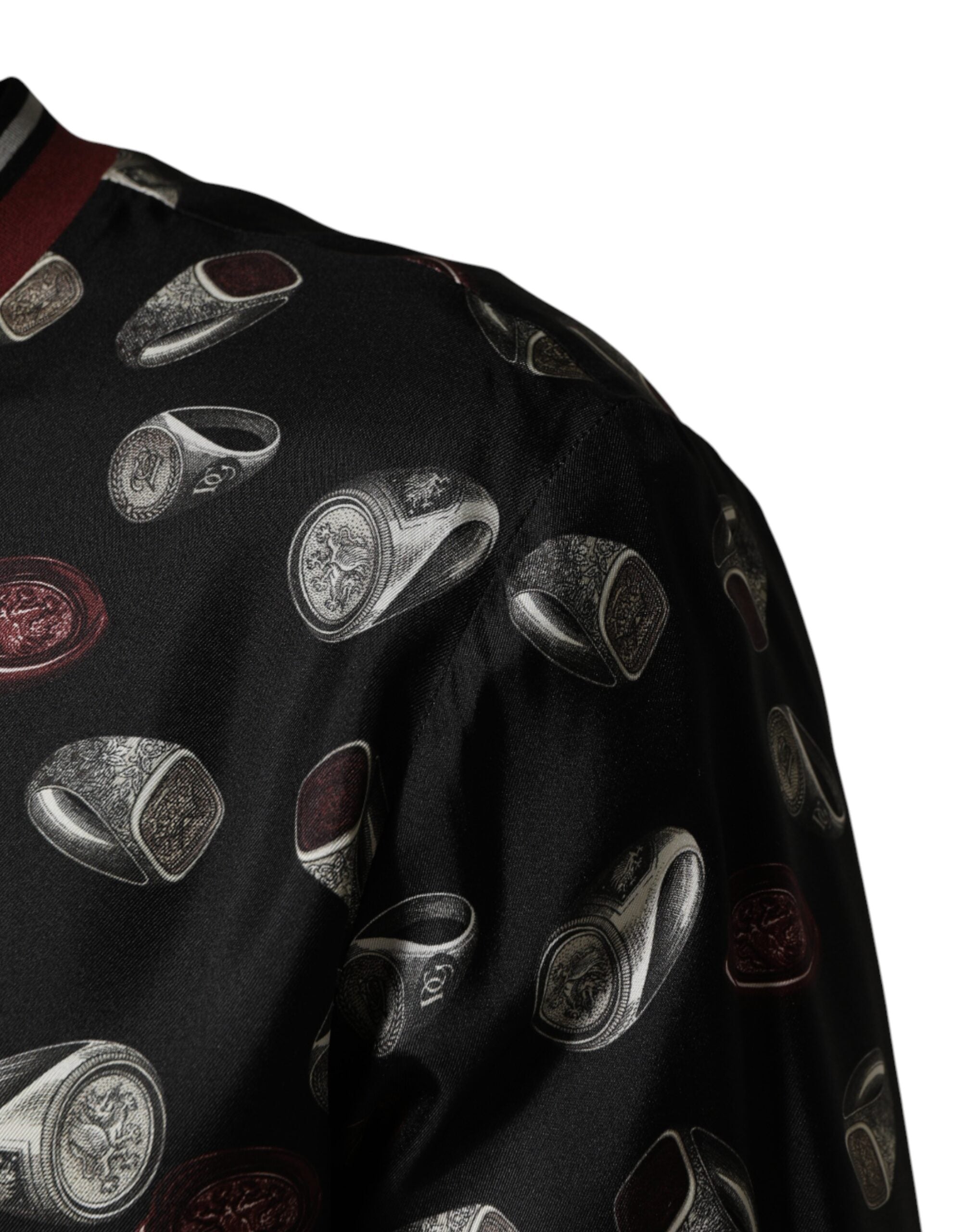 Dolce & Gabbana Black Ring Print CrewNeck Sweatshirt  Sweater