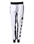 Frankie Morello Black White Skinny Jogger Sweatpants Pants