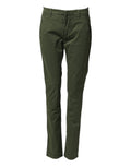 Dondup Dark Green Cotton Stretch Skinny Chino Trouser Pants