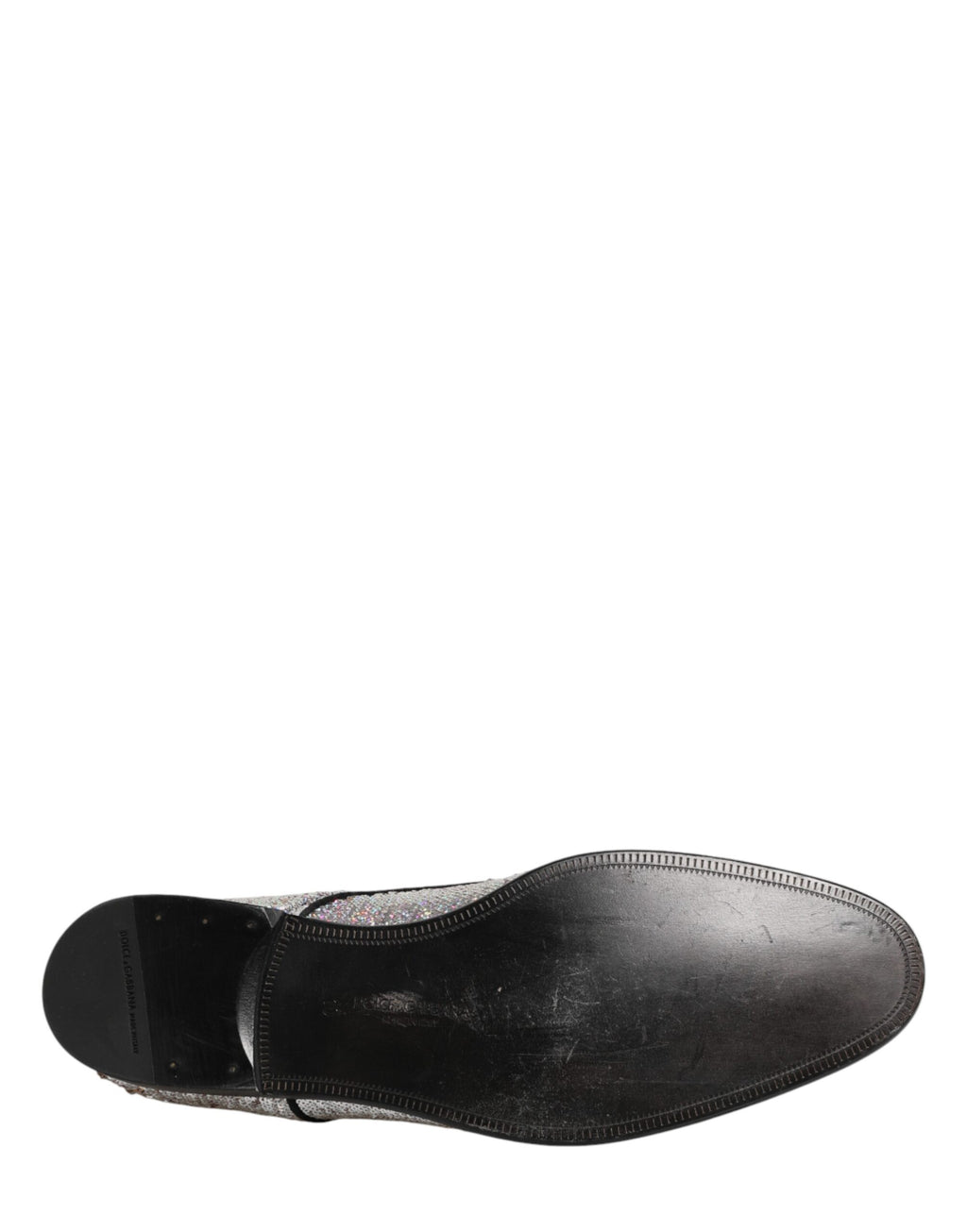 Dolce & Gabbana Silver Sequined Lace Up Men Derby Dress Shoes