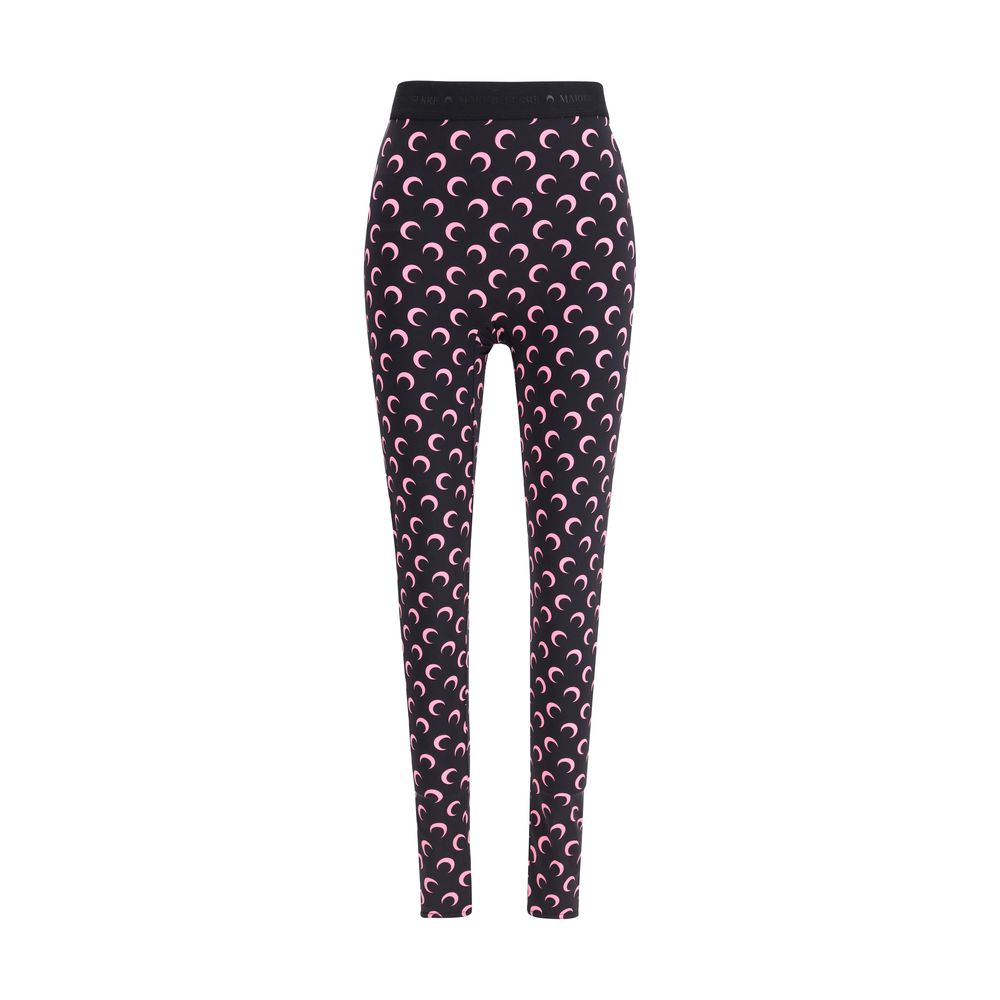 Marine Serre Black Polyamide Leggings