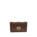 PINKO Brown Calf Leather Bos Taurus Shoulder Bag