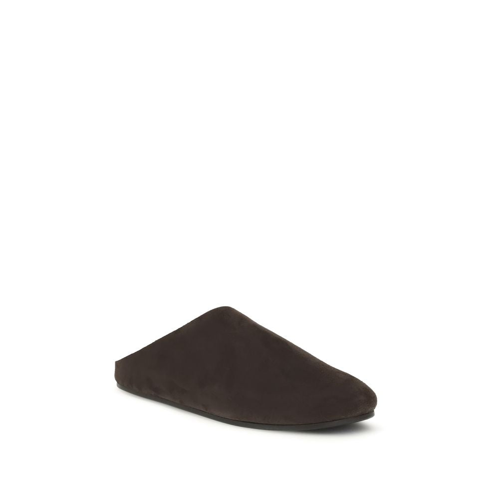 The Row Brown Calf Leather Bos Taurus Mules