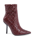 19V69 Italia Bordeaux Fabric Ankle Boots