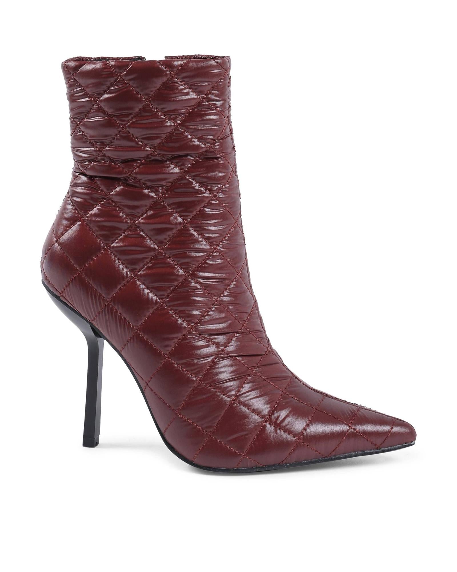 19V69 Italia Bordeaux Fabric Ankle Boots