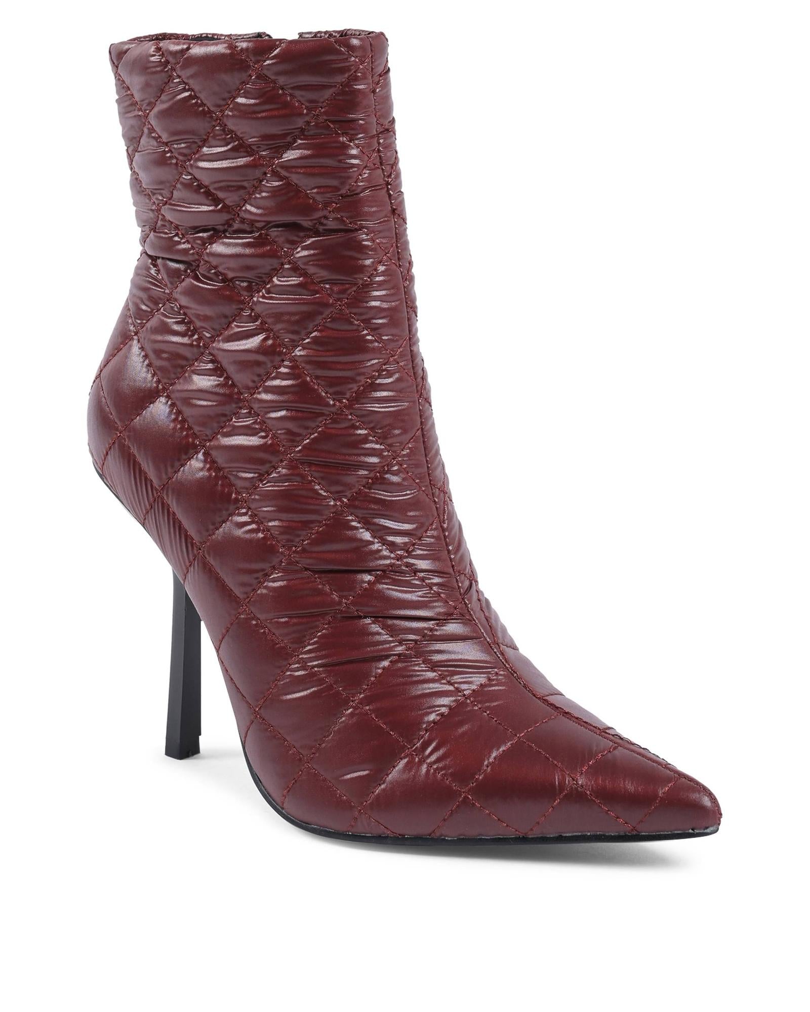 19V69 Italia Bordeaux Fabric Ankle Boots