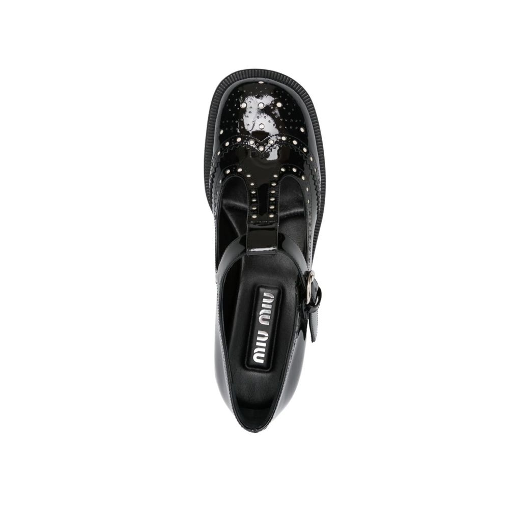 Miu Miu Black Calfskin Flats