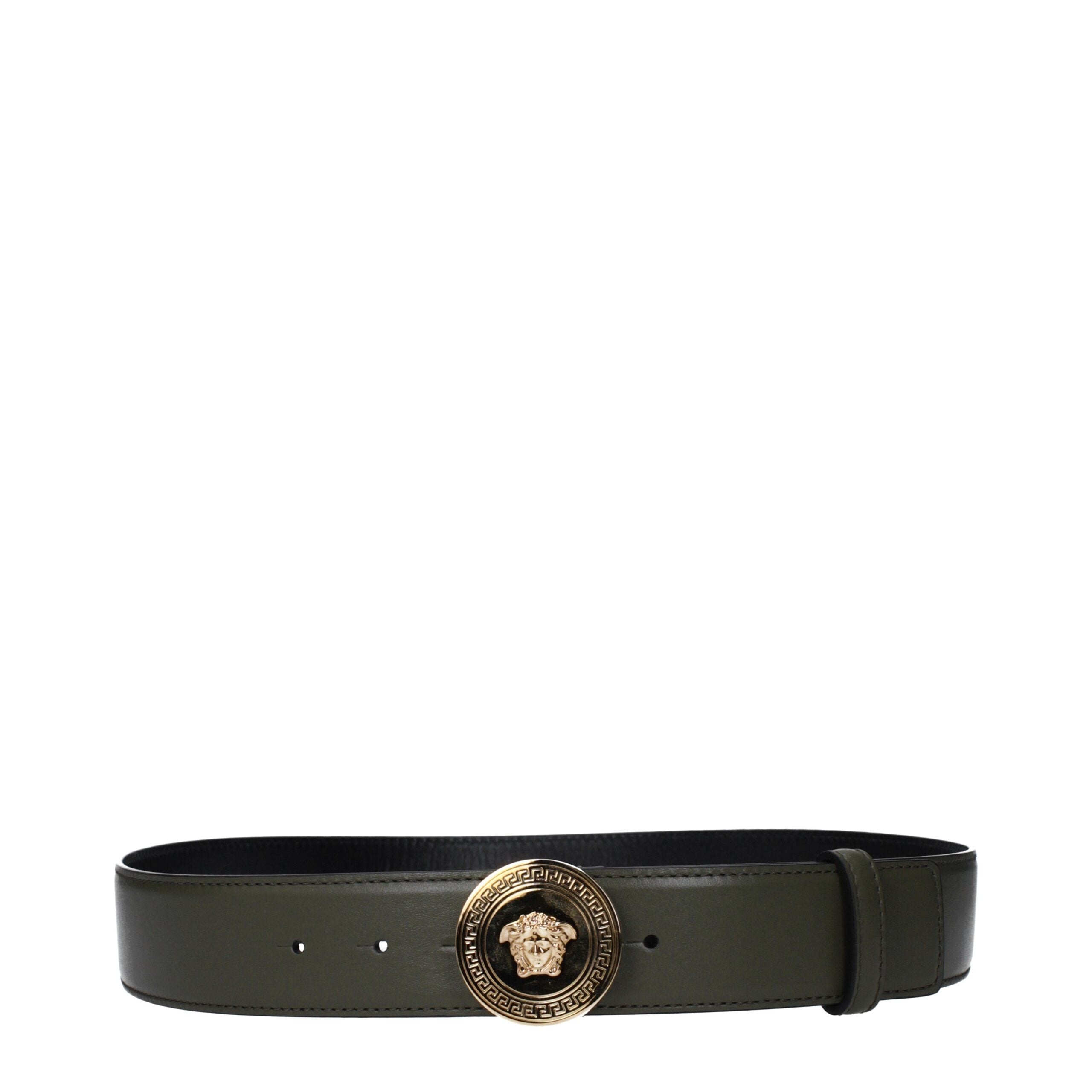 Versace Green Leather Regular Belt