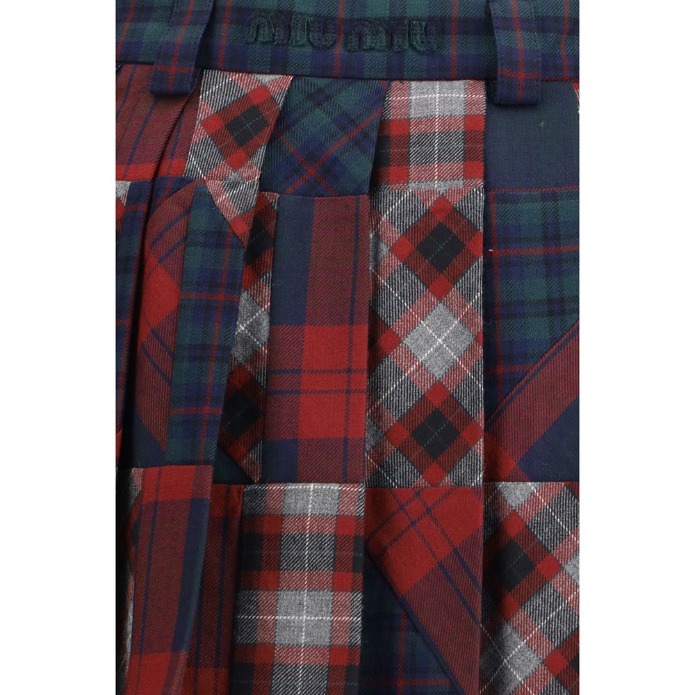 Miu Miu Multicolor Wool Mini Skirt