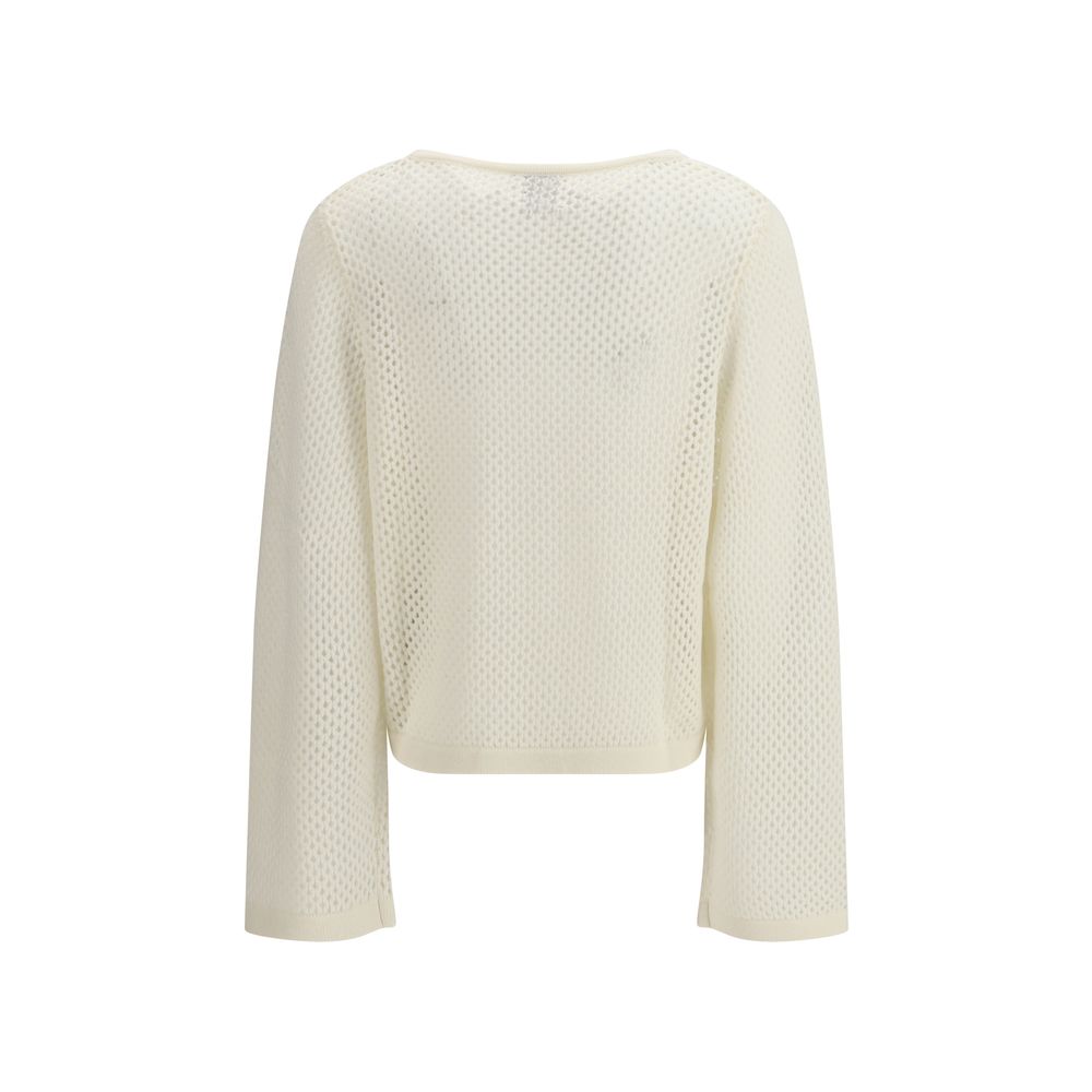 Allude White Wool Sweatshirt