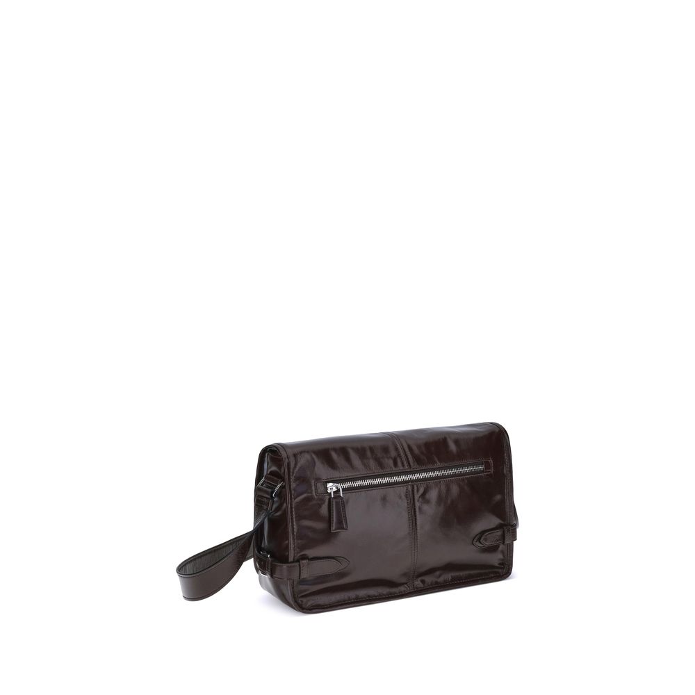 Prada Brown Calf Leather Bos Taurus Shoulder Bag