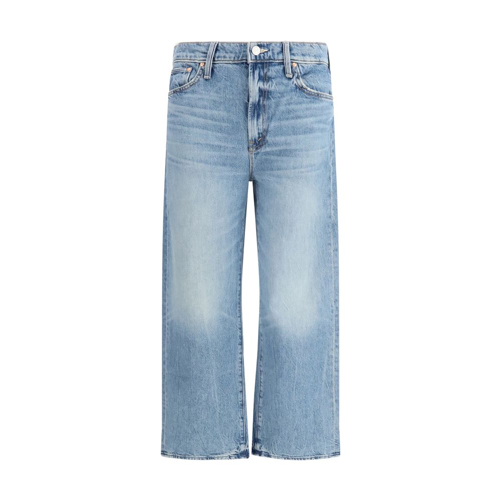 Mother Denim Blue Cotton Straight-Leg Jeans