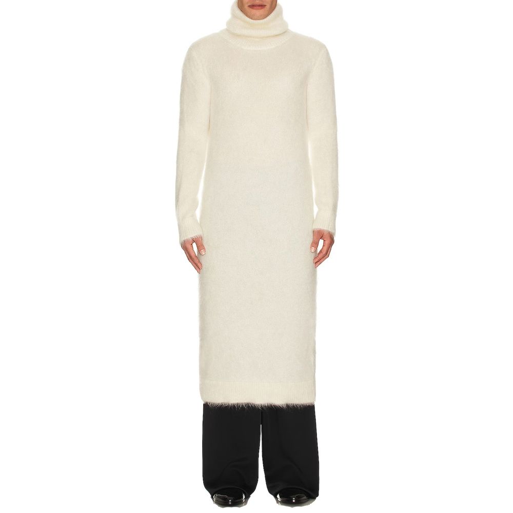 Saint Laurent White Mohair Casual Dress