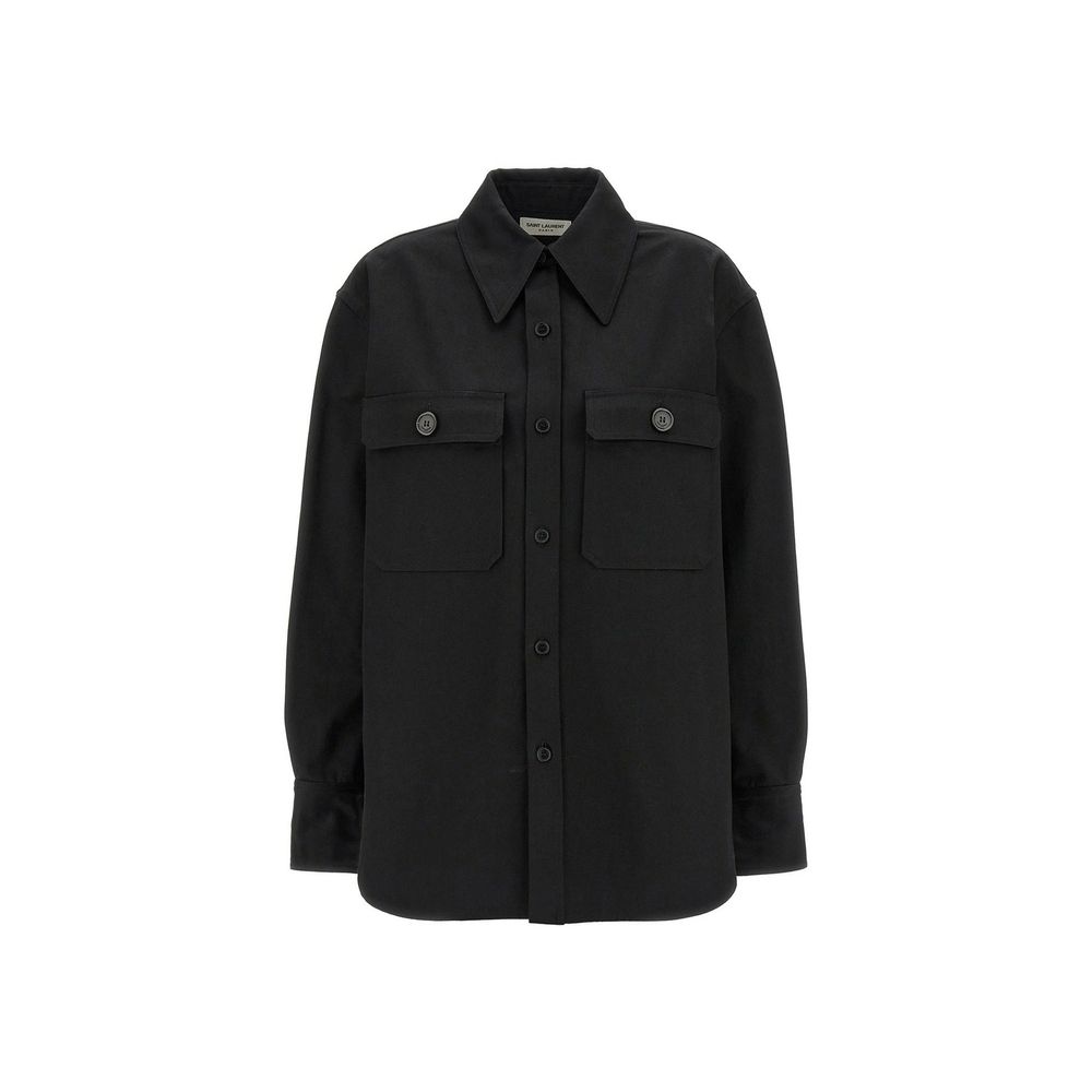 Saint Laurent Black Cotton Dress Shirt