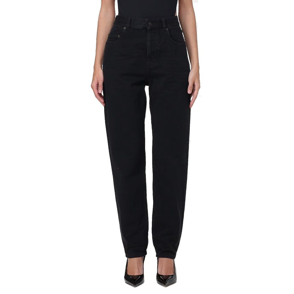 Saint Laurent Black Cotton High-Waisted Jean