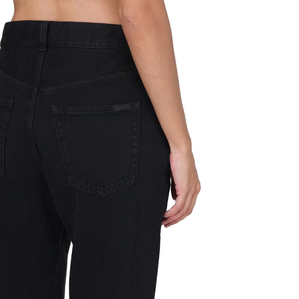 Saint Laurent Black Cotton High-Waisted Jean