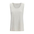 P.A.R.O.S.H. White Linen Sleeveles T-Shirt
