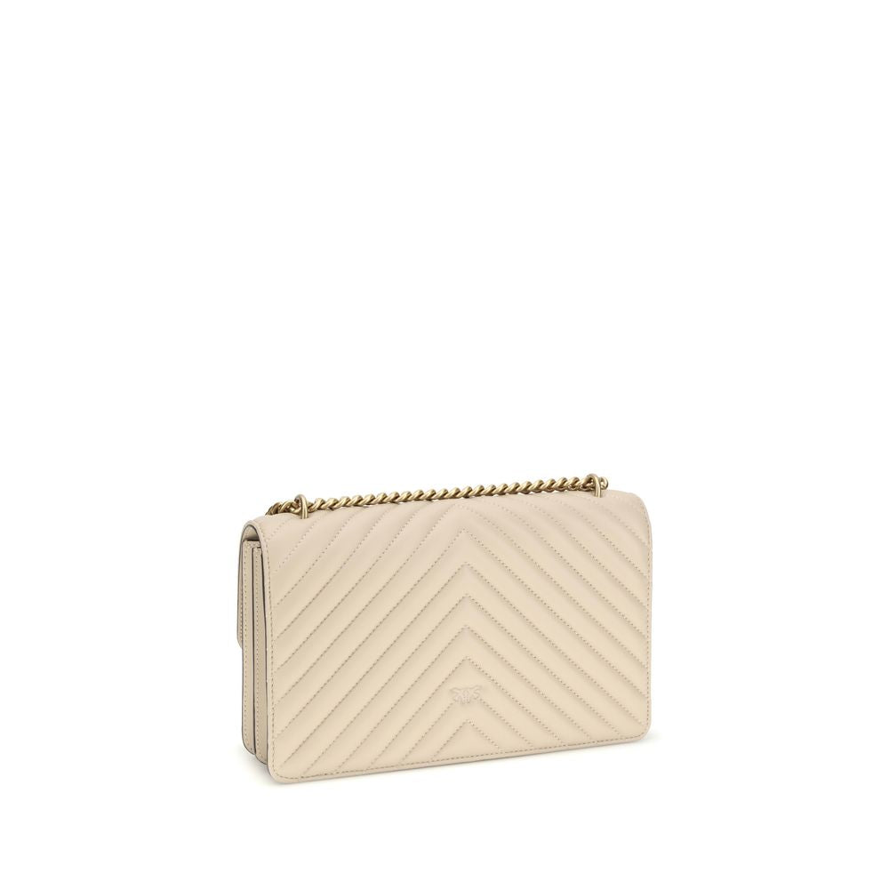 PINKO Beige Calf Leather Bos Taurus Shoulder Bag