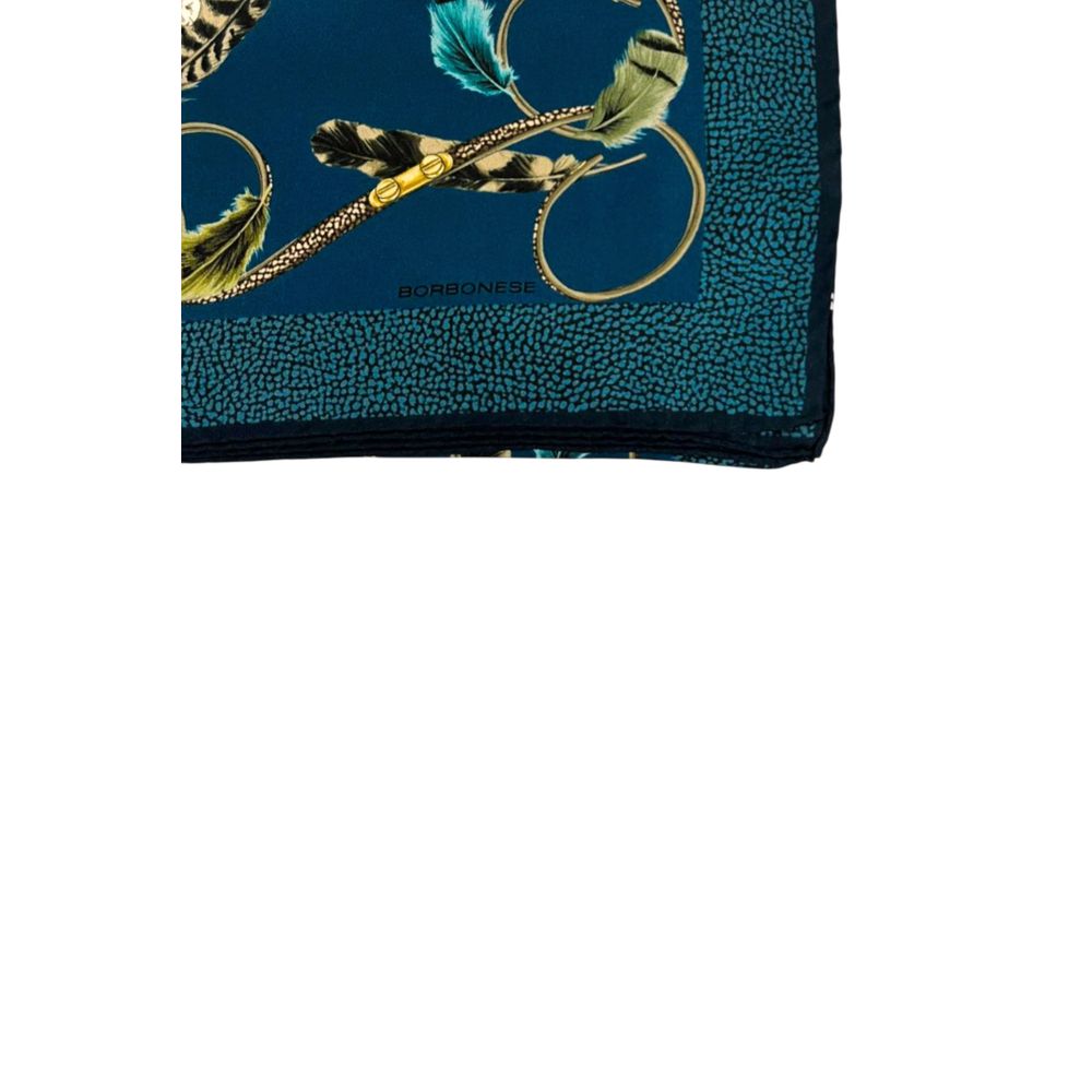 Borbonese Blue Silk Women Scarf