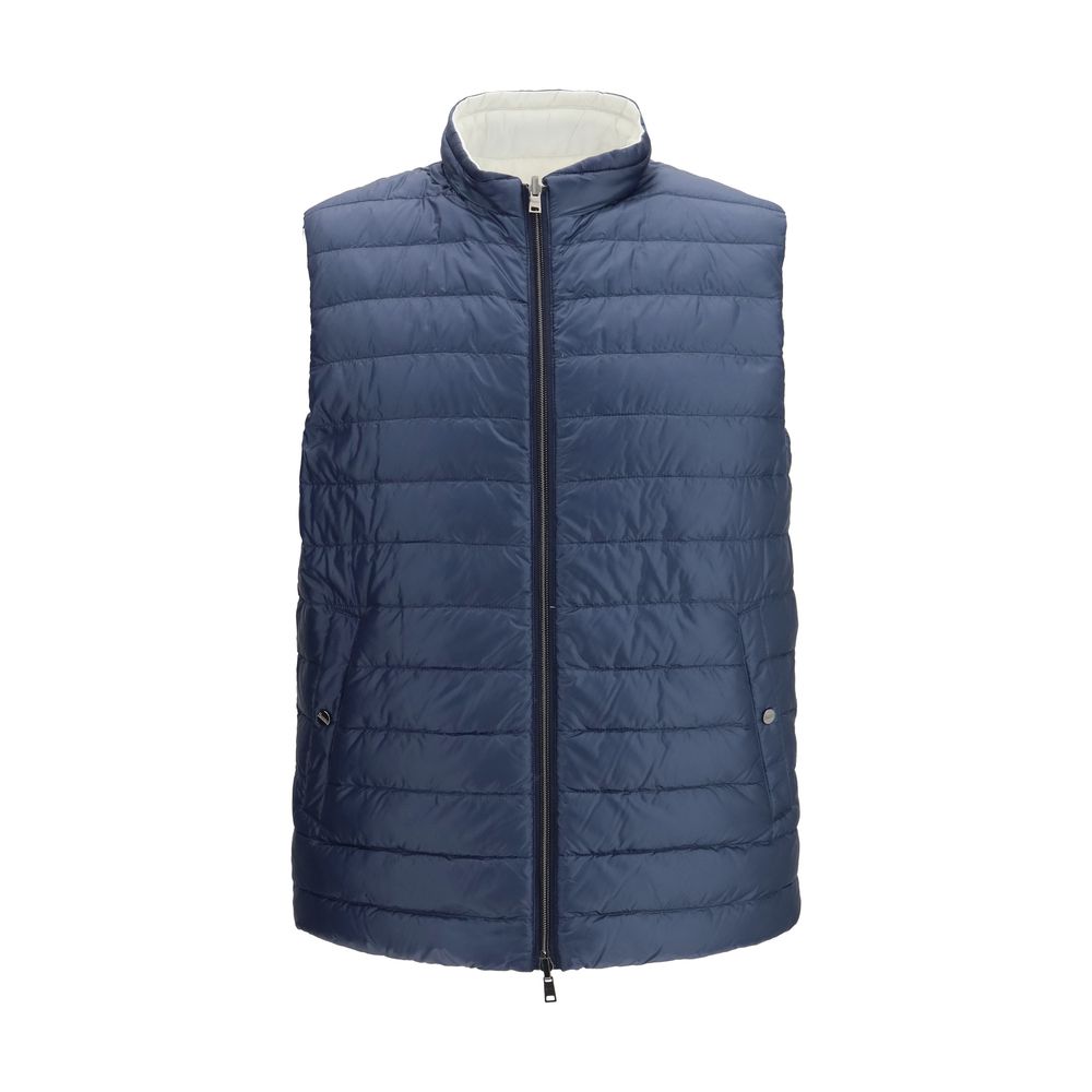 Herno White Polyamide Sleeveless Jacket