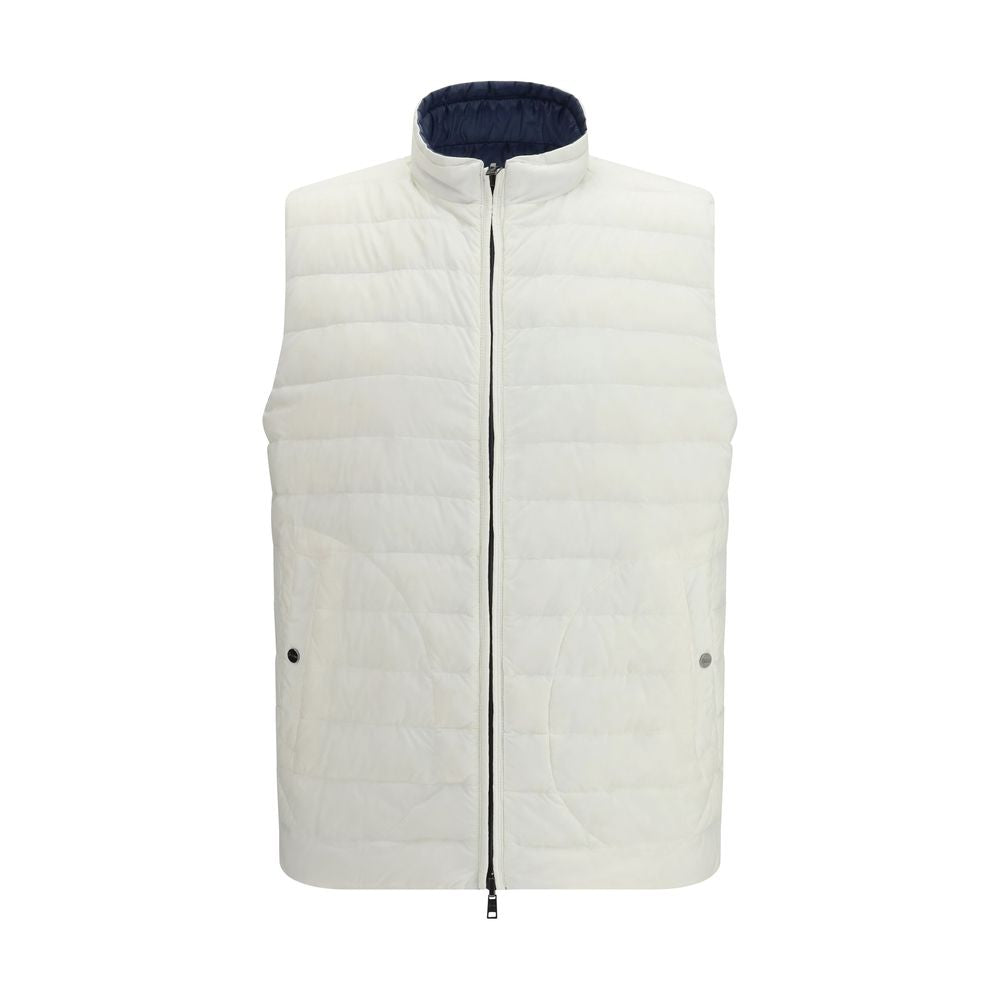 Herno White Polyamide Sleeveless Jacket