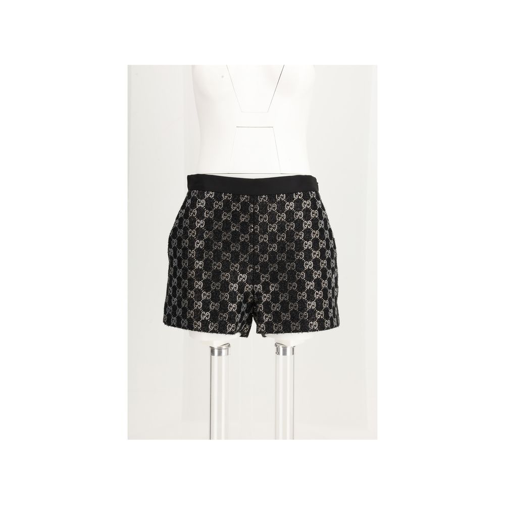 Gucci Black Viscose Bermuda Shorts