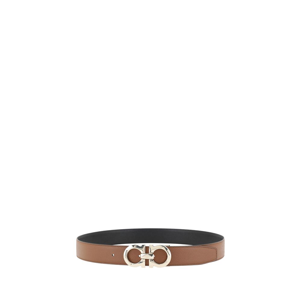 Ferragamo Brown Calf Leather Bos Taurus Belt