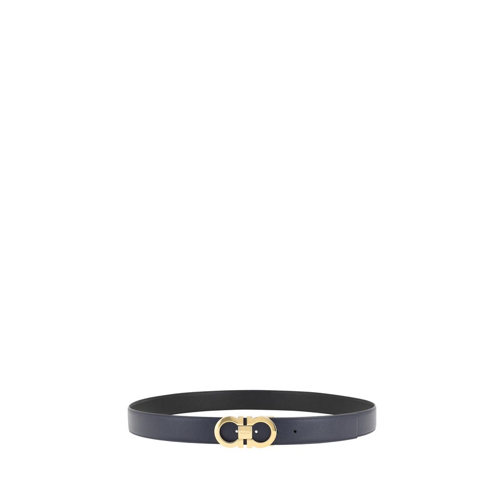 Ferragamo Blue Calf Leather Bos Taurus Belt