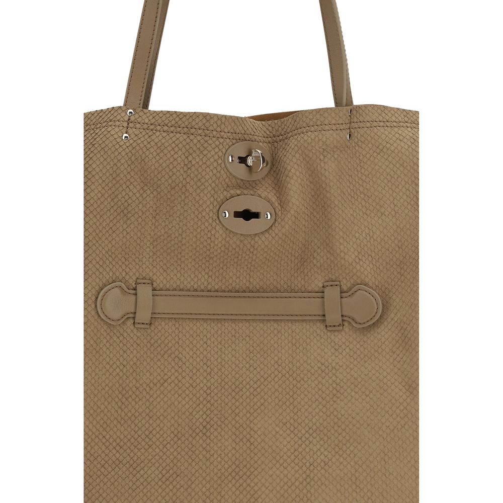 Zanellato Beige Calf Leather Bos Taurus Shoulder Bag