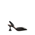 Amina Muaddi Black Nylon High Heel Pumps