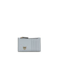 PINKO Blue Calf Leather Bos Taurus Wallet