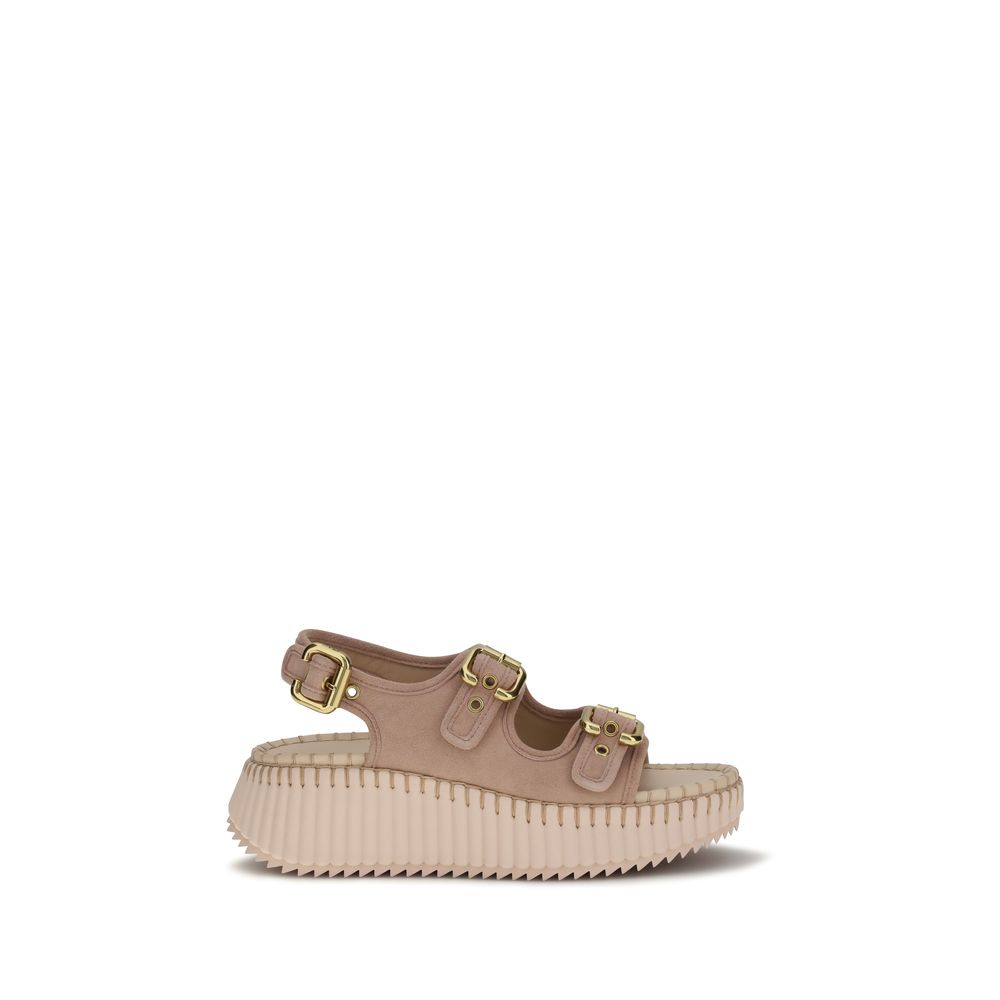 Chloé Multicolor Calf Leather Bos Taurus Platform Sandals
