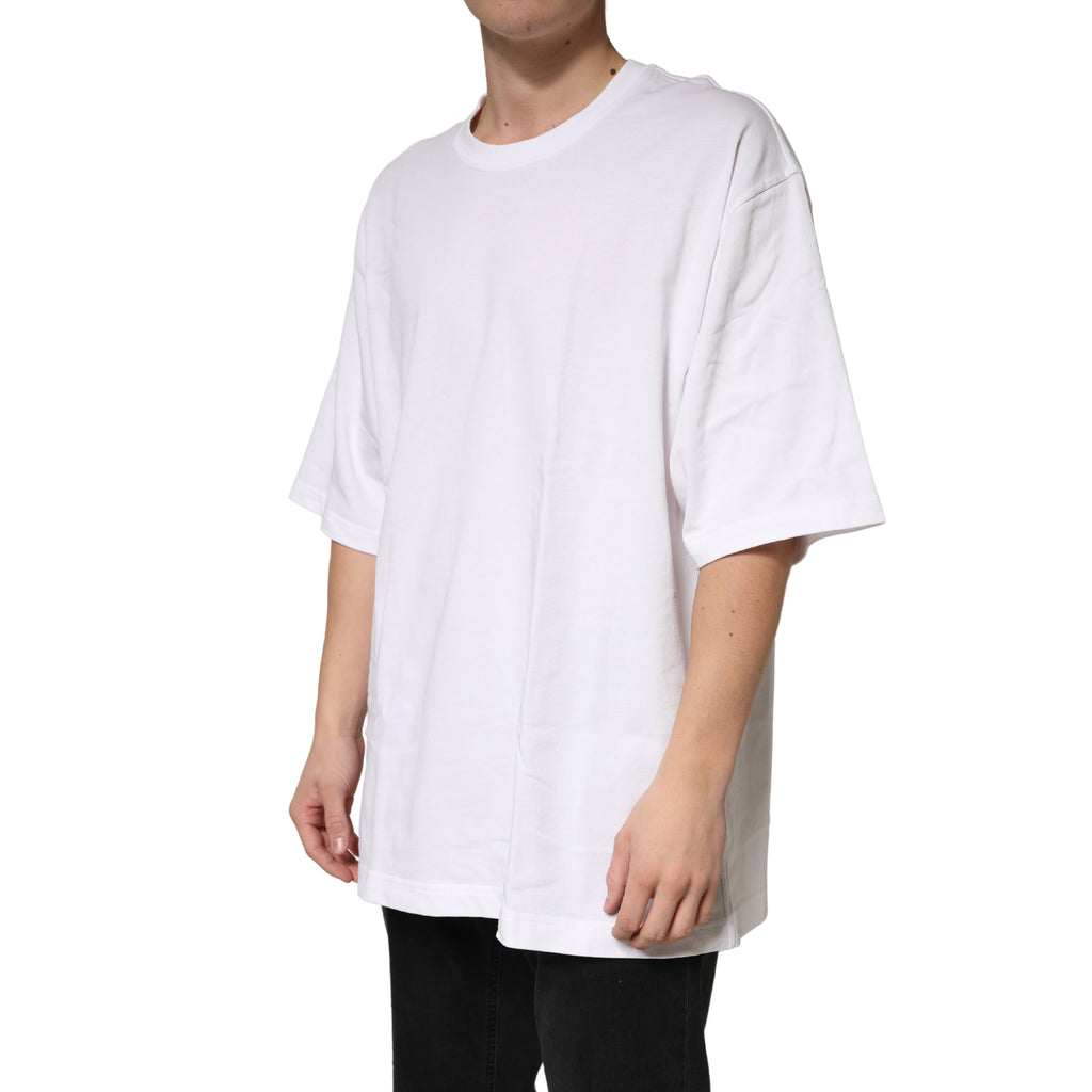 Dolce & Gabbana White Cotton Crewneck Short Sleeve T-Shirt