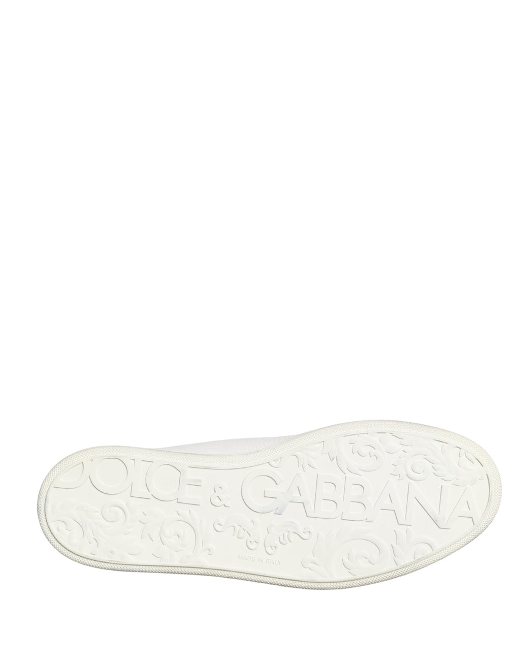 Dolce & Gabbana White Bianco Leather Men Low Top Sneakers Shoes