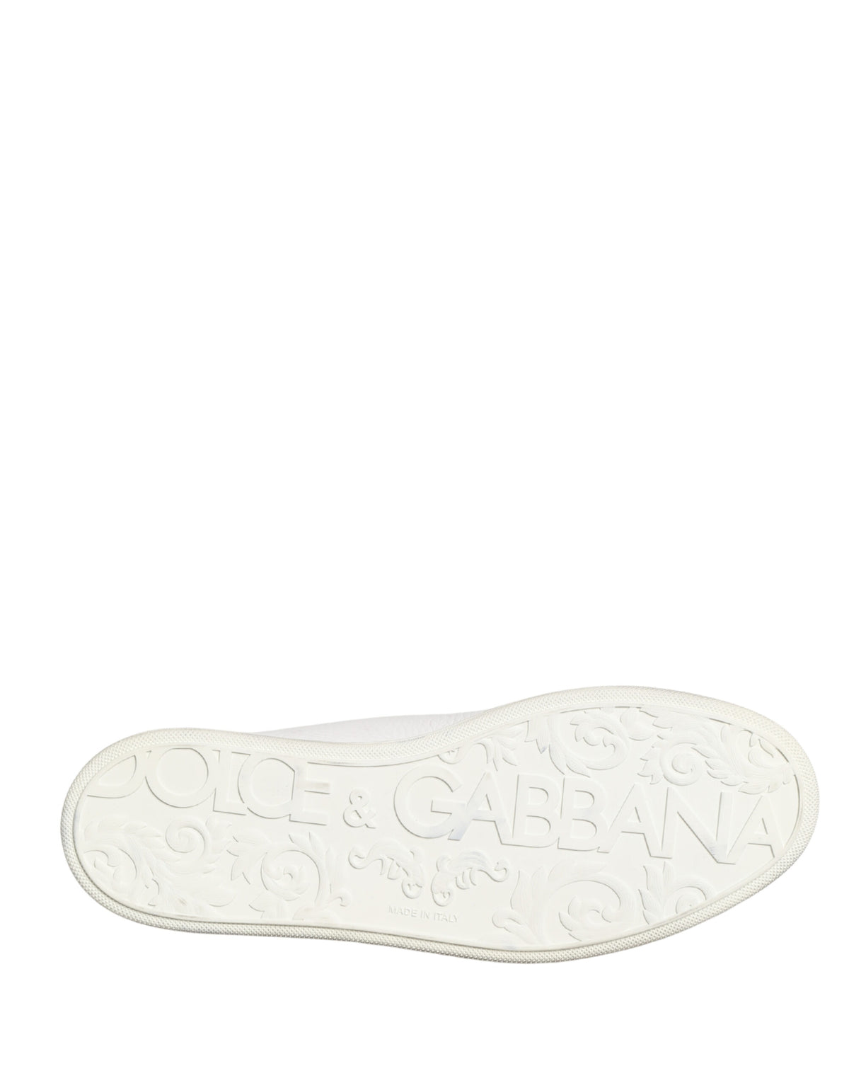 Dolce & Gabbana White Bianco Leather Men Low Top Sneakers Shoes