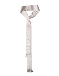 Dolce & Gabbana White Silk Satin Fringes Foulard 282cm x 10cm Men Scarf