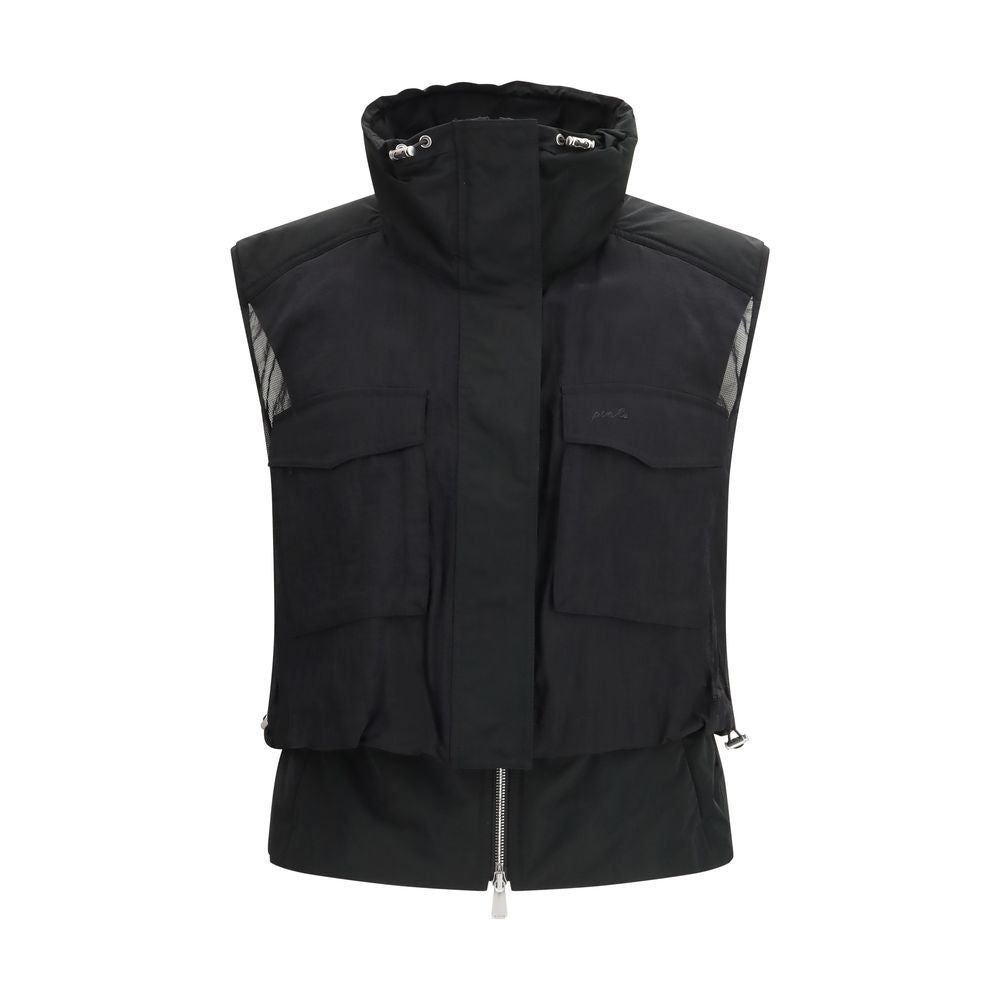 PINKO Black Nylon Sleeveless Jacket